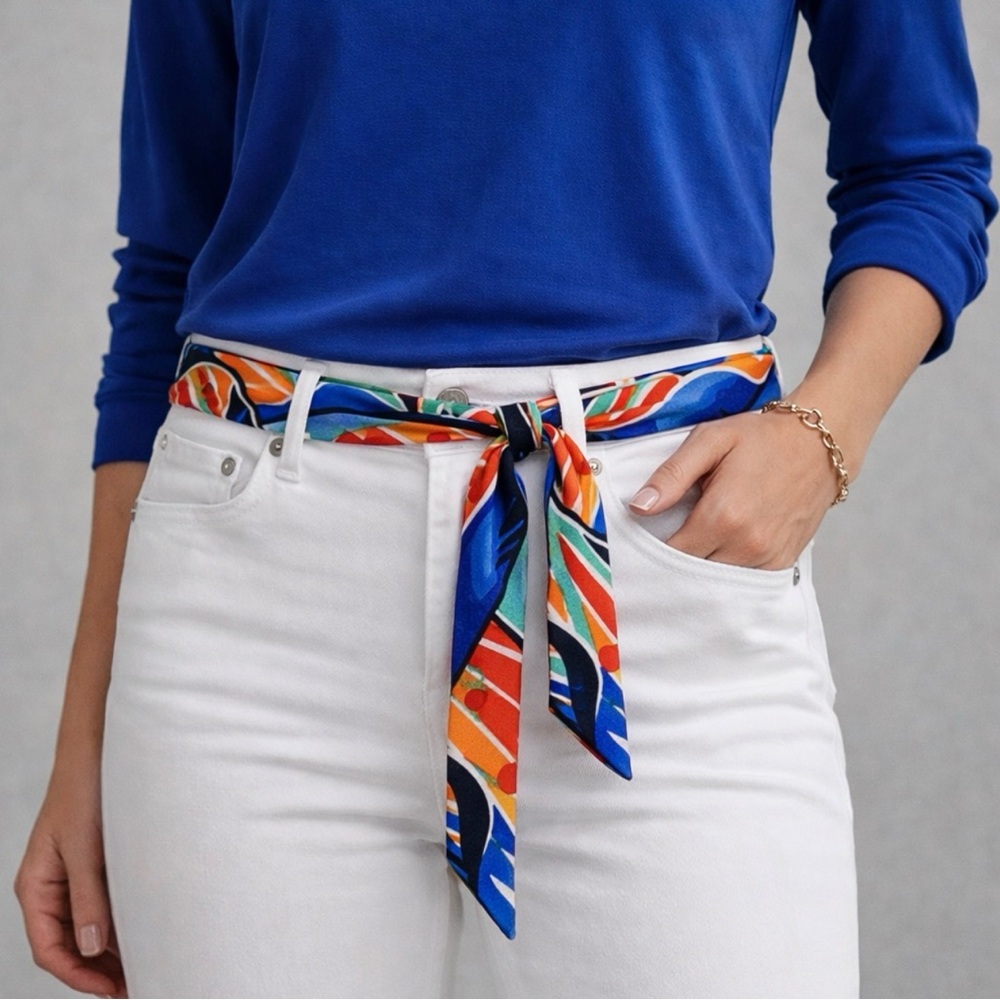 SPOTTED LONG SKINNY SCARF BELT BANDEAU BAG HANDLE WRAP HAIR HAT NECK SCARF 78”
